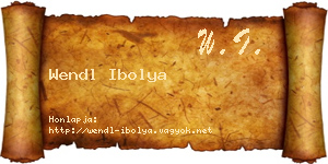 Wendl Ibolya névjegykártya